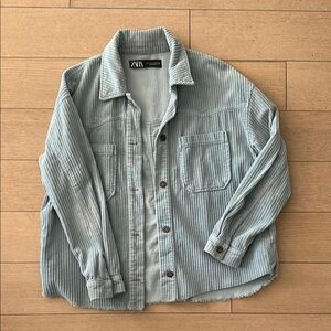 Zara women’s  Blue Corduroy Shirt